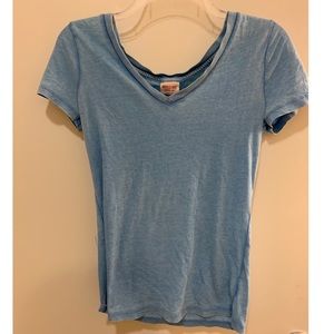 Light blue v neck T